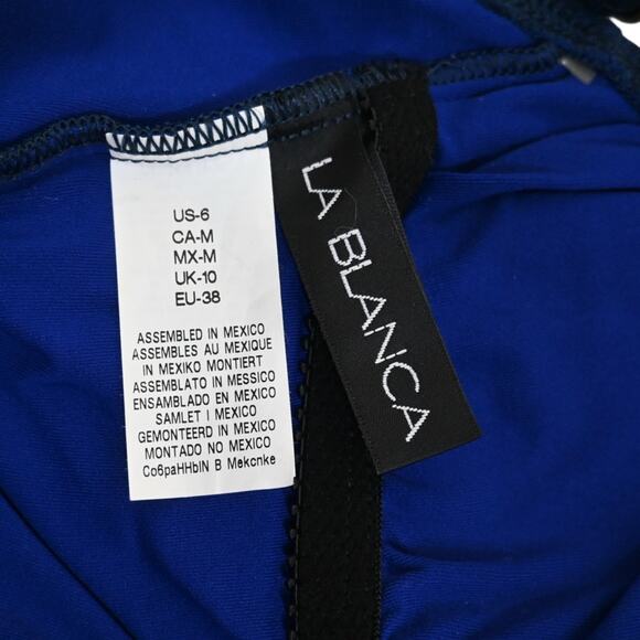 La Blanca Womens 6 Spruce It Up Twist One Piece Swimsuit Midnight Blue - Picture 10 of 11